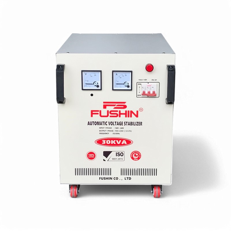 Ổn Áp 1 Pha 30KVA FUSHIN Dải 140V~240V Ra 110V-220V