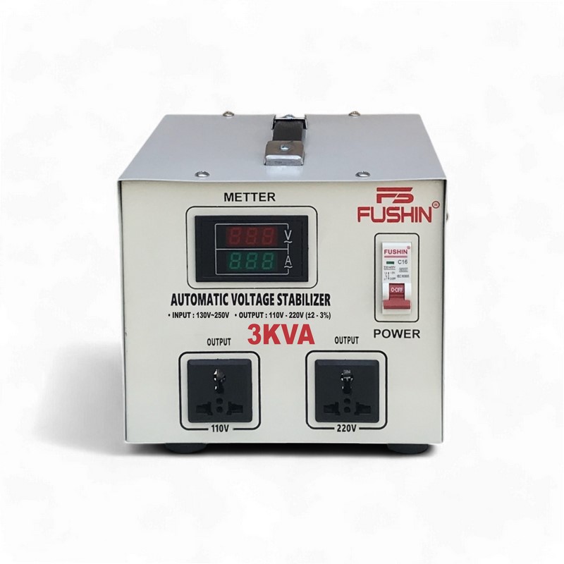 Ổn Áp 1 Pha 3KVA FUSHIN Dải 130V~250V Ra 110V-220V - Hình thực tế 1
