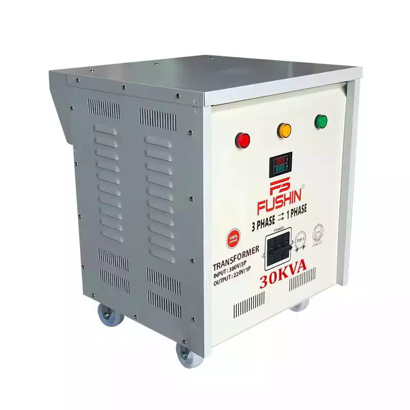 Biến áp 3 pha 380V ra 1 pha 220V 30KVA FUSHIN dây đồng - Hình 2