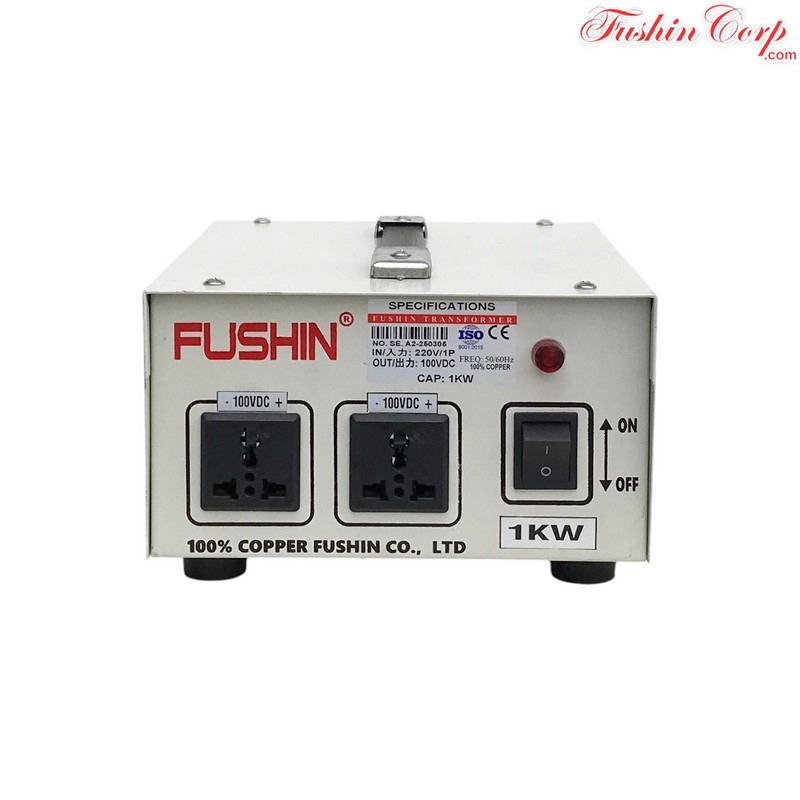 Biến Áp Cách Ly 1 Pha 1KW FUSHIN Vào 220V Ra 100VDC - Hình 1