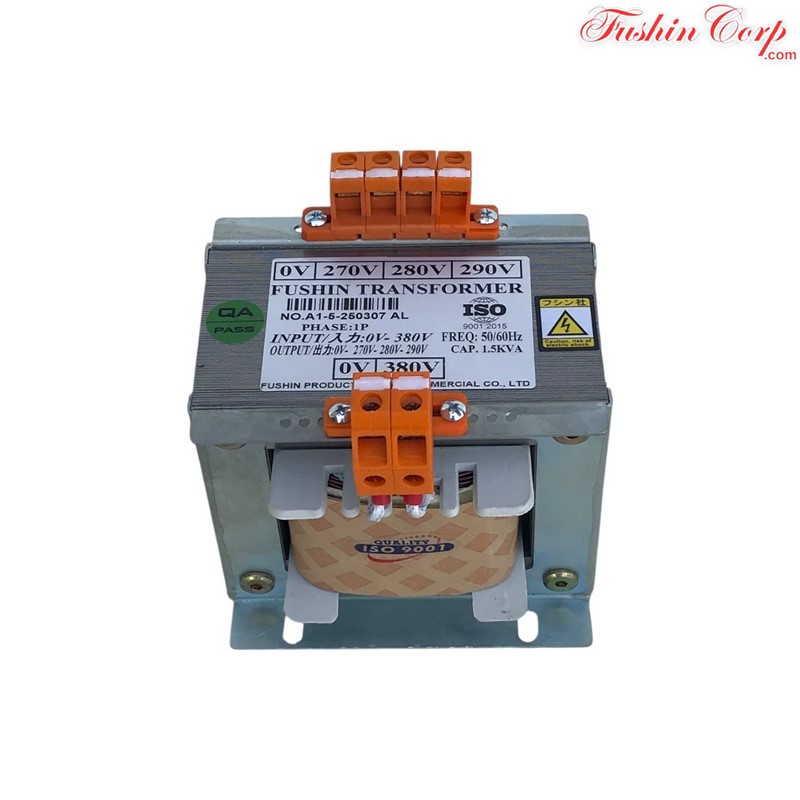Biến Áp Trần Tự Ngẫu 1 Pha 1.5KVA FUSHIN Vào 380V RA 270V-280V-290V - Hình 1