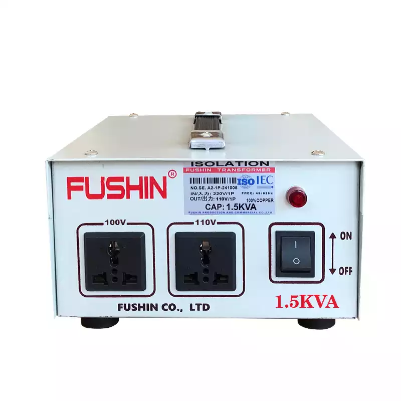 Biến Áp Cách Ly 1 Pha 1.5KVA FUSHIN Vào 220V Ra 100V Và 110V Thông Dụng - Hình 1