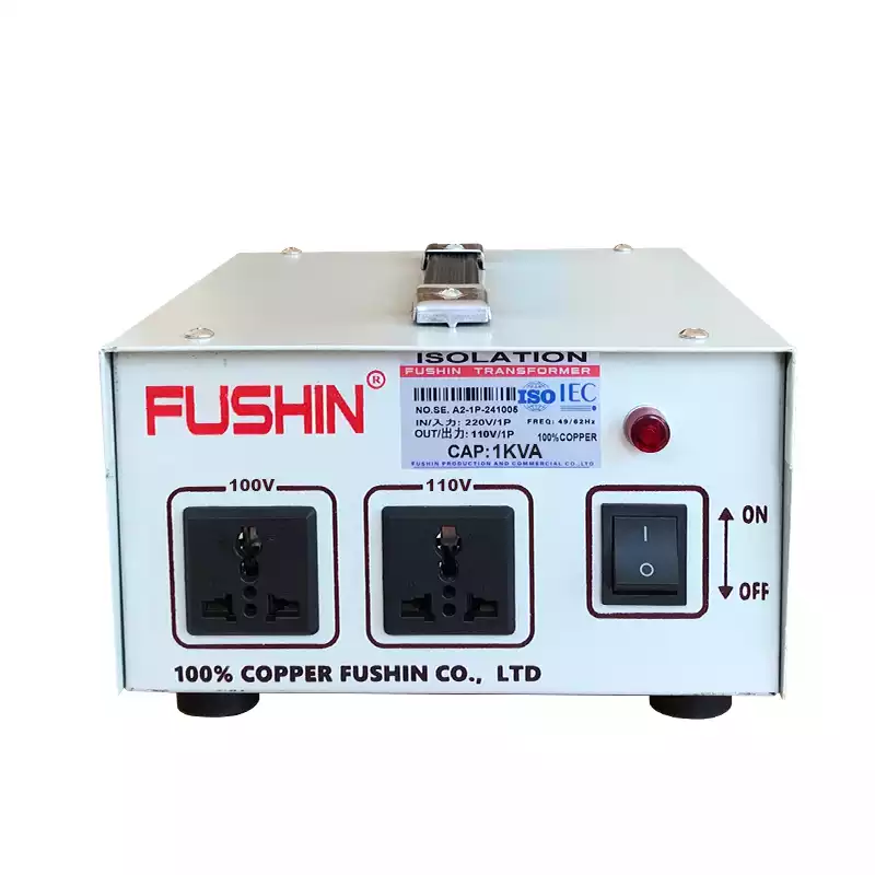 Biến Áp Cách Ly 1 Pha 1KVA FUSHIN Vào 220V Ra 100V-110V Dây Đồng - Hình 1