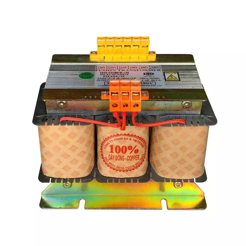 Biến Áp Trần Cách Ly 3 Pha 2KVA FUSHIN Vào 380V Ra 200V-220V Dây Đồng - Hình 1