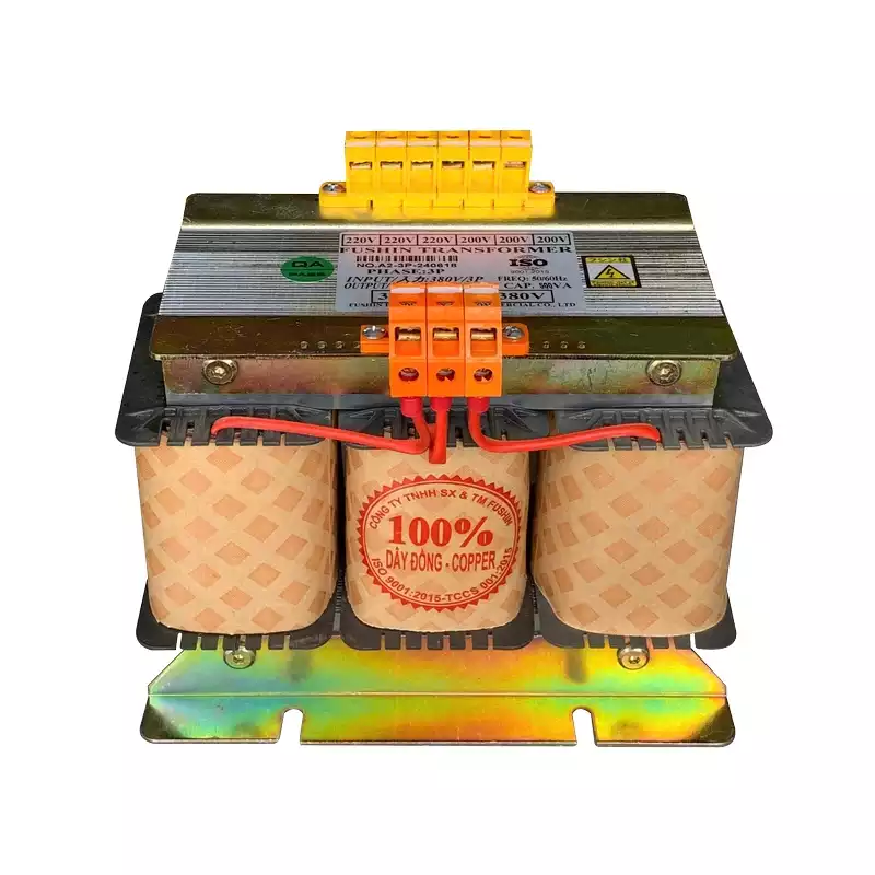 Biến Áp Trần Cách Ly 3 Pha 500VA FUSHIN Vào 380V Ra 200V-220V Dây Đồng - Hình 1