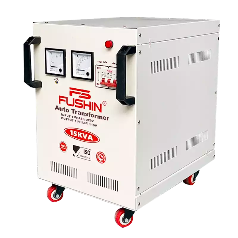 Biến Áp Tự Ngẫu 1 Pha 15KVA FUSHIN Vào 220V Ra 100V Và 110V Dây Đồng - Hình 2