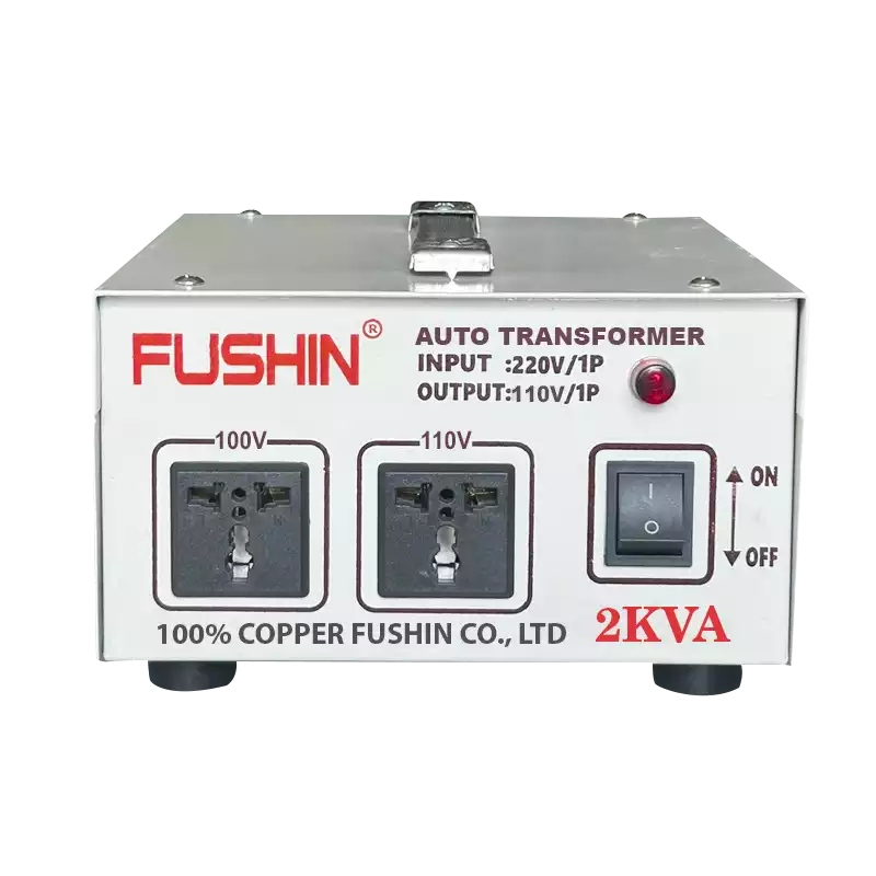 Biến Áp Tự Ngẫu 1 Pha 2KVA FUSHIN Vào 220V Ra 100V Và 110V Dây Đồng - Hình 1
