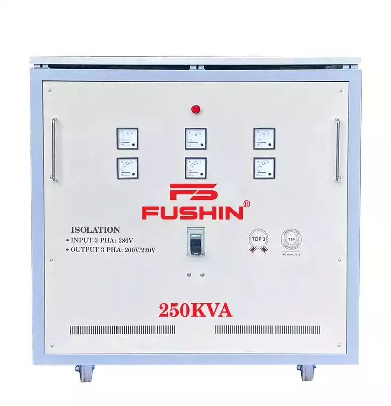 Biến Áp Cách Ly 3 Pha 250KVA FUSHIN Vào 380V Ra 200V-220V Thông Dụng - Hình 1