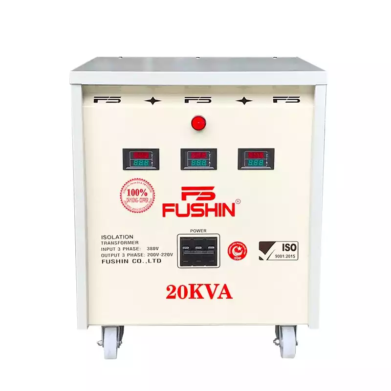 Biến Áp Cách Ly 3 Pha 20KVA FUSHIN Vào 380V Ra 200V-220V Dây Đồng - Hình 1