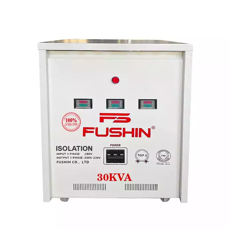 Biến Áp Cách Ly 3 Pha 30KVA FUSHIN Vào 380V Ra 200V-220V Dây Đồng - Hình 1