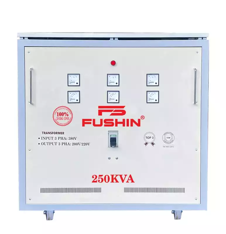 Biến Áp Tự Ngẫu 3 Pha 250KVA FUSHIN Vào 380V Ra 200V-220V Dây Đồng - Hình 1
