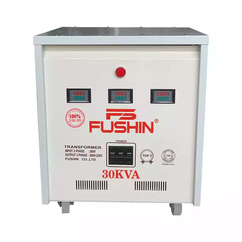 Biến Áp Tự Ngẫu 3 Pha 30KVA FUSHIN Vào 380V Ra 200V-220V Dây Đồng - Hình 1