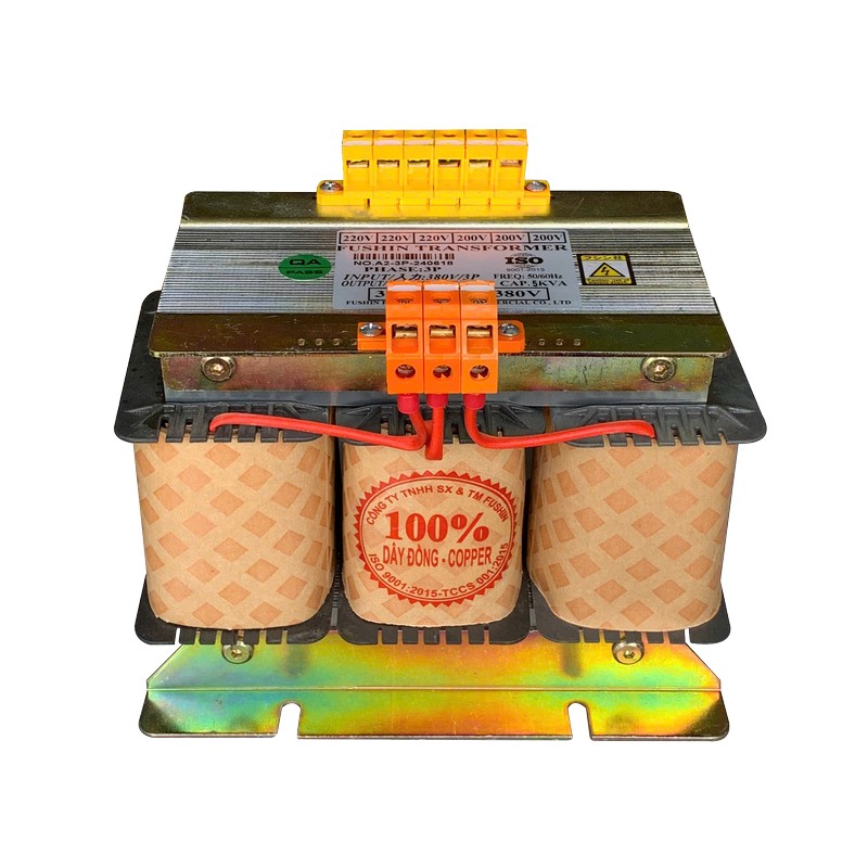 Biến Áp Trần Cách Ly 3 Pha 380V Ra 380V 5KVA FUSHIN Dây Đồng