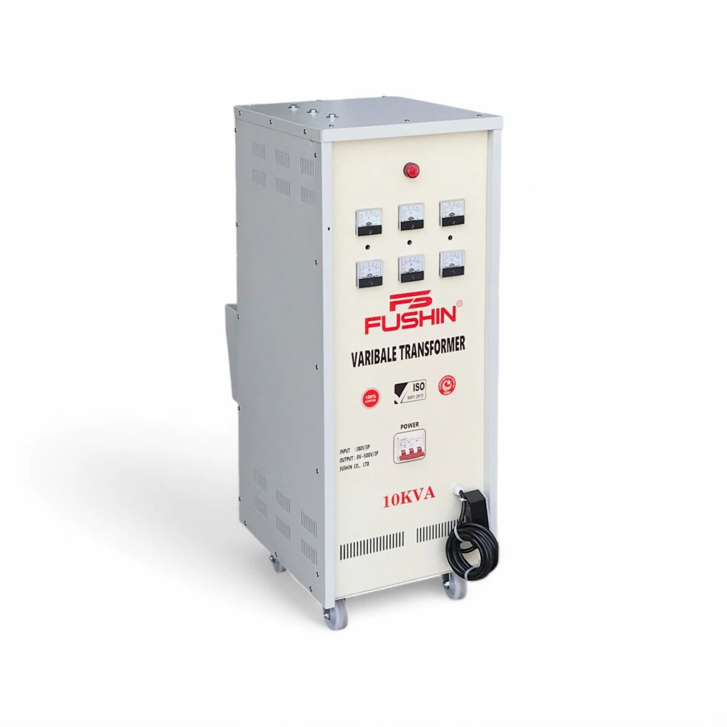 Biến áp vô cấp 3 pha 200kVA FUSHIN mặt trước