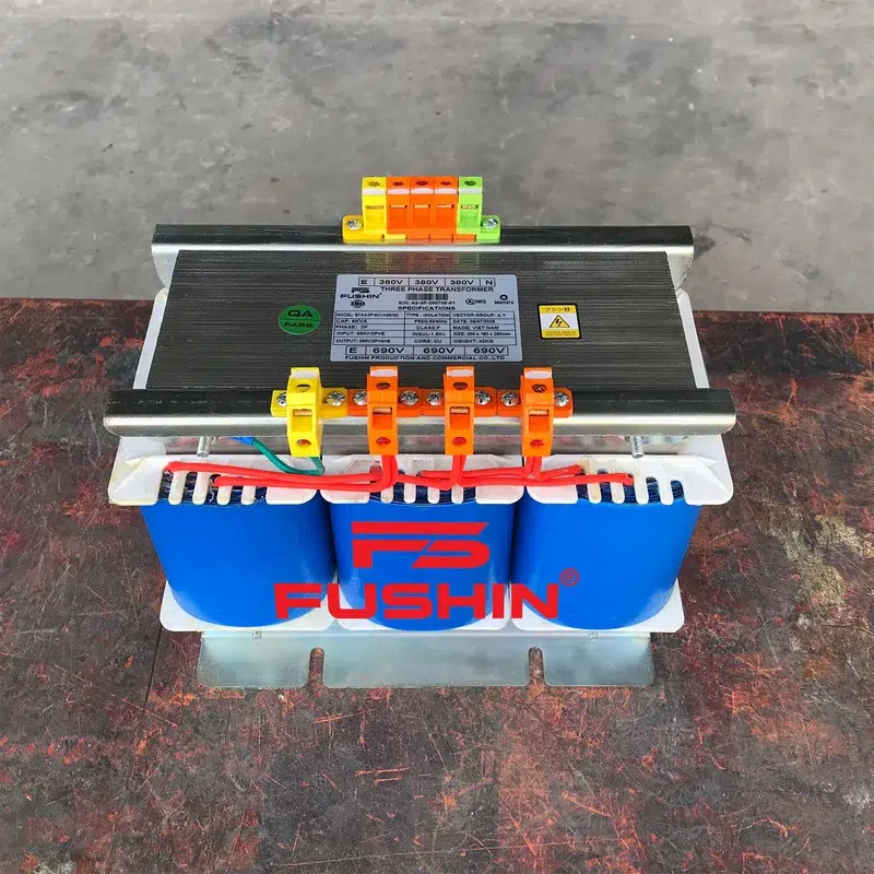 Hình ảnh biến áp cách ly 3 pha 5KVA FUSHIN dạng trần